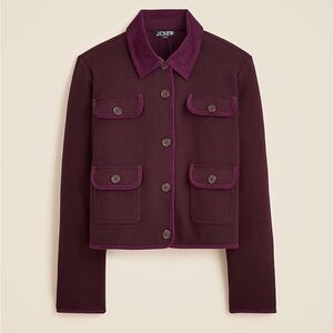 J. Crew Women's Oxblood Knit Jacket with Wool Blend